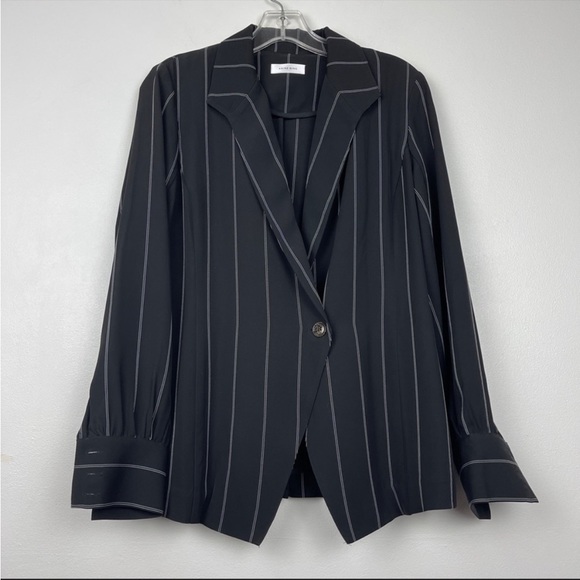 Anine Bing Striped Single Button Blazer Jacket - Picture 4 of 7